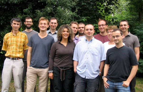 The mineral physics group in  2009. From left to right: Hugues Leroux, Mathieu Roskosz, Damien Jacob, Patrick Cordier, Carole Nisr, Jessy Gillot, Jonathan Amodeo, Philippe Carrez, Arnaud Metsue, Denise Ferré, Alexandre Mussi, Julien Stodolna Not here: Paul Raterron, Sébastien Merkel, Christophe Depecker. Click on the image for high resolution version.